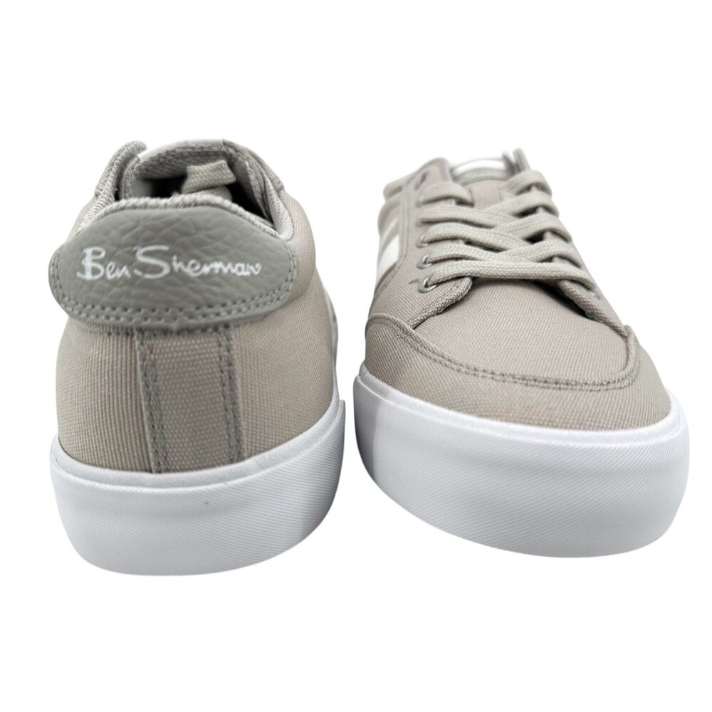 BEN SHERMAN Men's 8.5D NEW Hawthorn Glacier Gray & White Canvas Sneakers - Picture 4 of 8